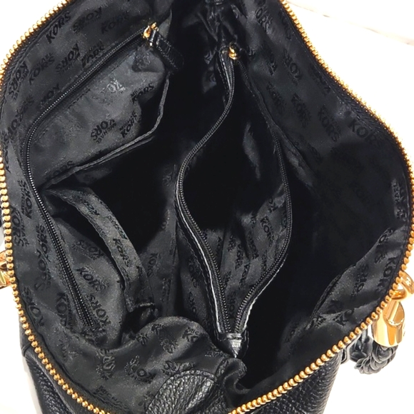 Michael Kors Naomi Black Pebbled Leather Large Bowling Satchel Like New!! - Picture 7 of 16